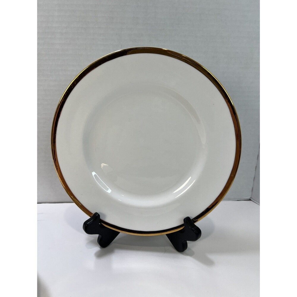 Royal Victoria Fine Bone China Thick Gold Trim on White Salad Dessert Plate ROV6